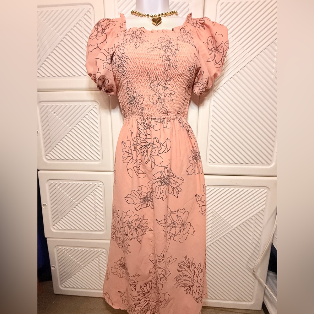 Elegant Pink Floral Dress